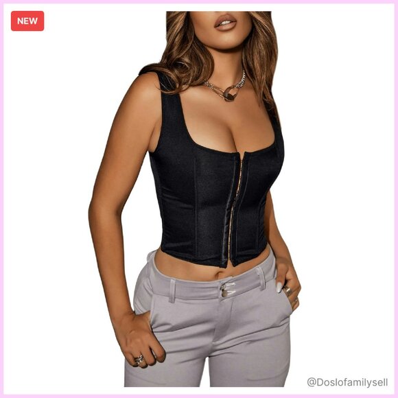 Y2K Vintage Strapless Corset Top Boned Lace-Up Back Bodyshaper Crop